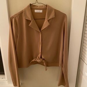 Oak and Fort Cropped long sleeved blouse